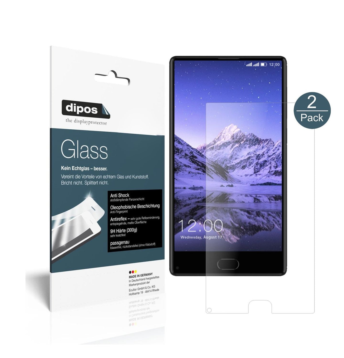 Matte Displayschutzfolie von dipos passend für Leagoo Kiicaa Mix, 9H kratzfest und blasenfrei montiert