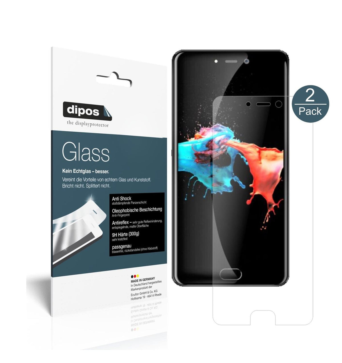 Matte Displayschutzfolie von dipos passend für Leagoo T5c, 9H kratzfest und blasenfrei montiert