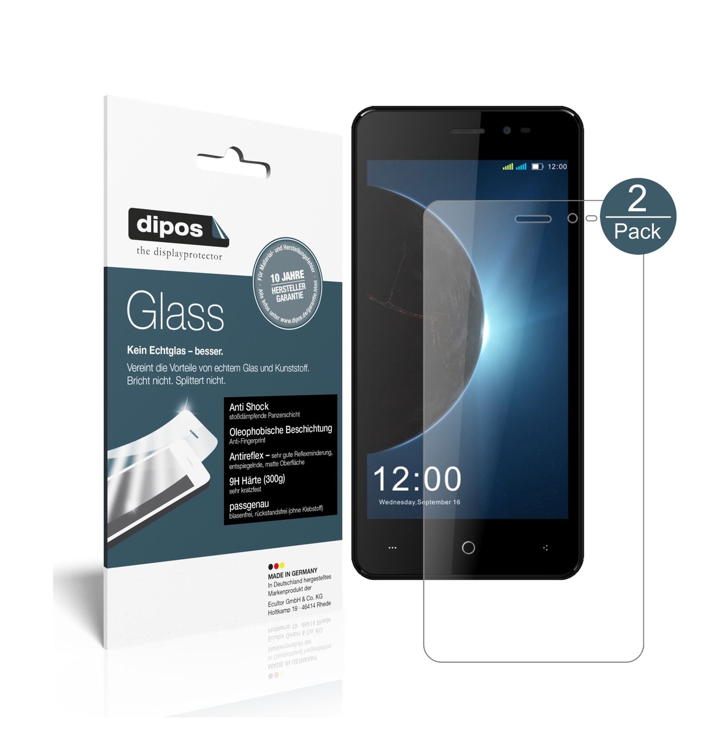 Matte Displayschutzfolie von dipos passend für Leagoo Z6, 9H kratzfest und blasenfrei montiert
