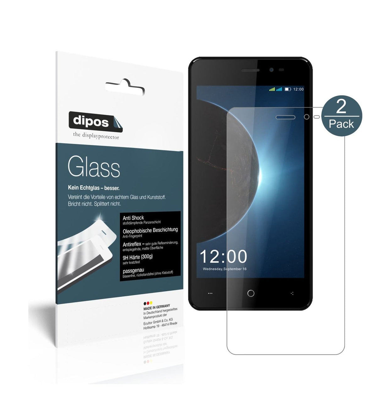 Matte Displayschutzfolie von dipos passend für Leagoo Z6, 9H kratzfest und blasenfrei montiert