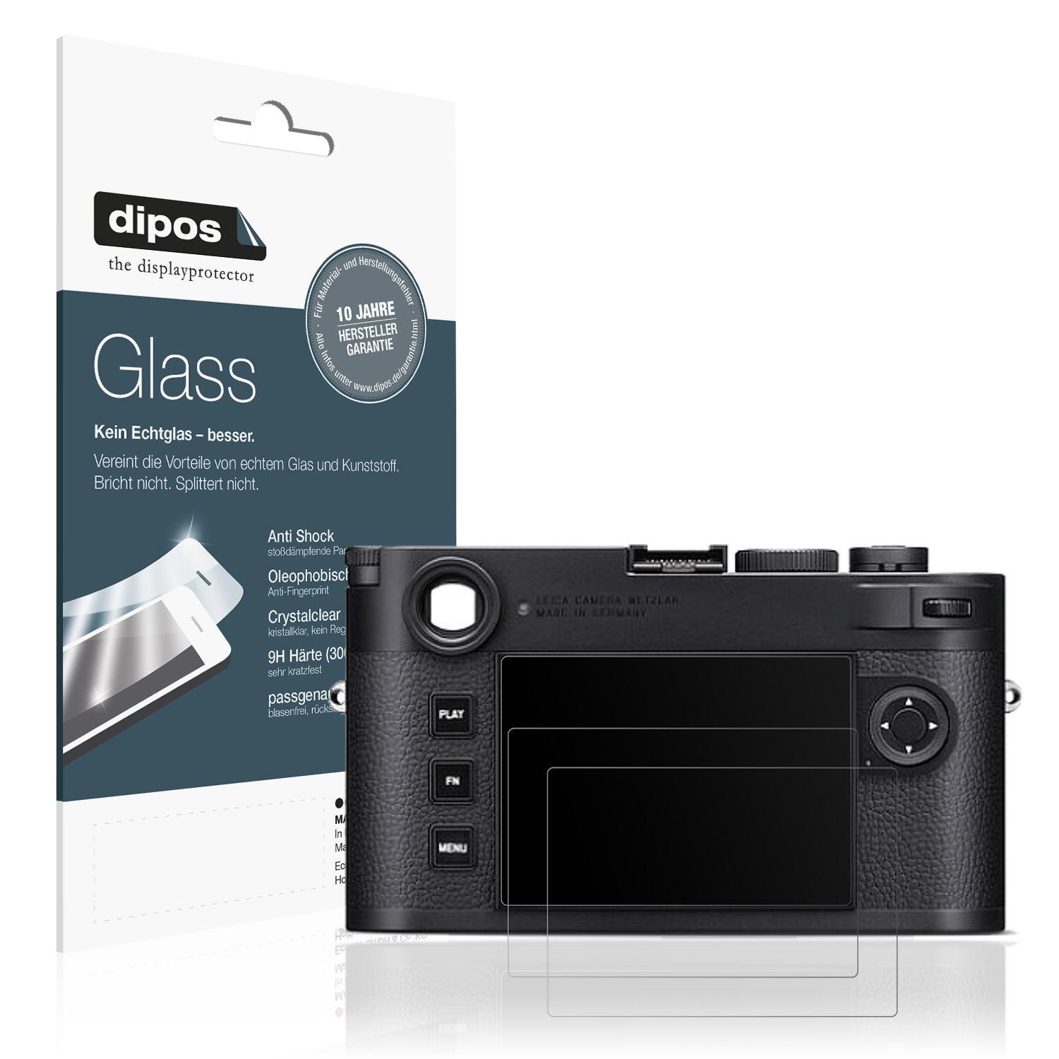Matte Displayschutzfolie von dipos passend für Leica M 11-D, 9H kratzfest und blasenfrei montiert