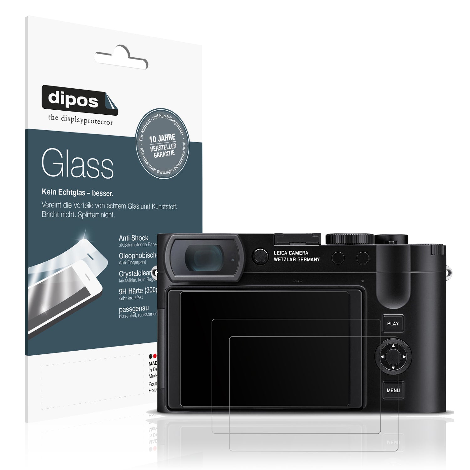 Matte Displayschutzfolie von dipos passend für Leica Q3 43, 9H kratzfest und blasenfrei montiert