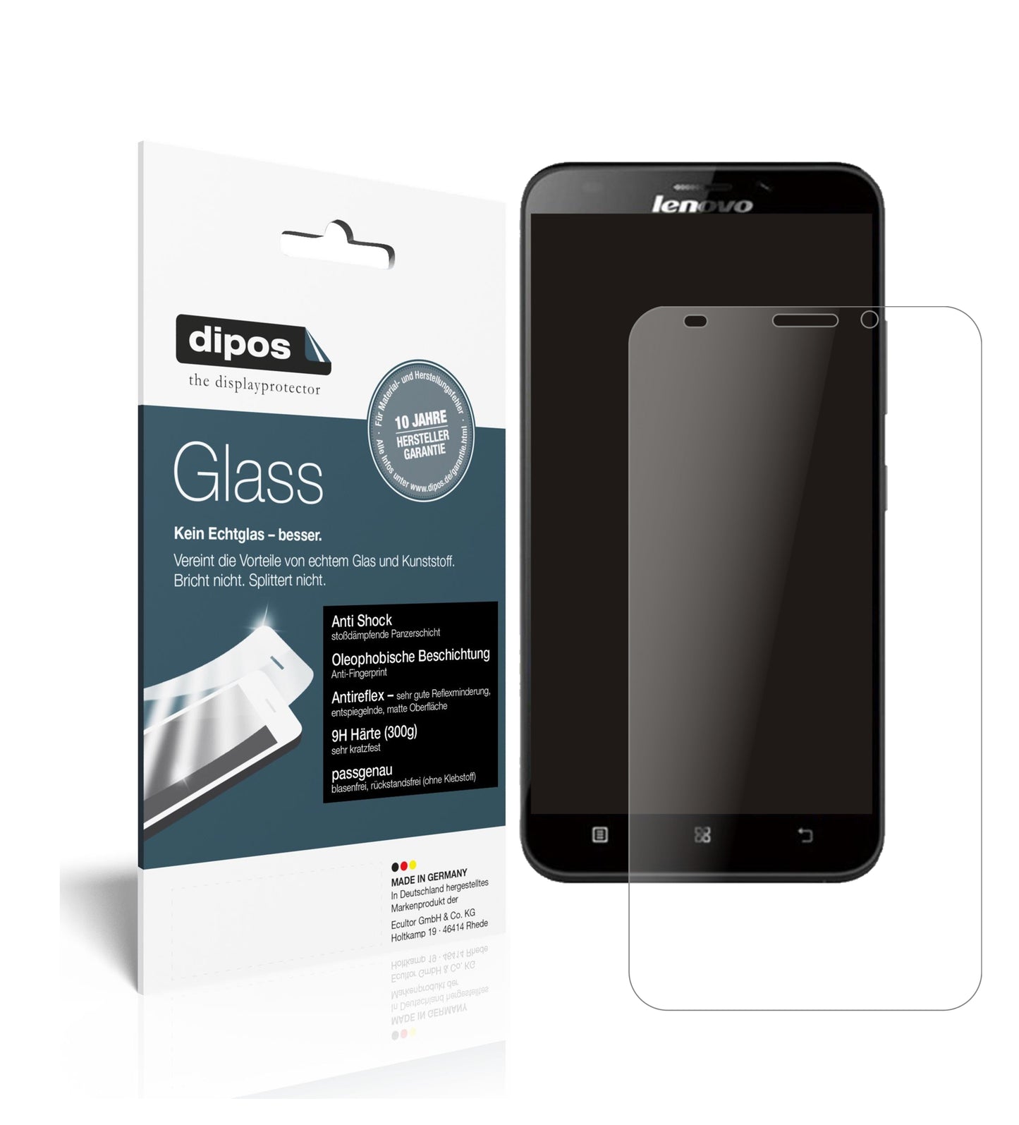Matte Displayschutzfolie von dipos passend für Lenovo A916, 9H kratzfest und blasenfrei montiert
