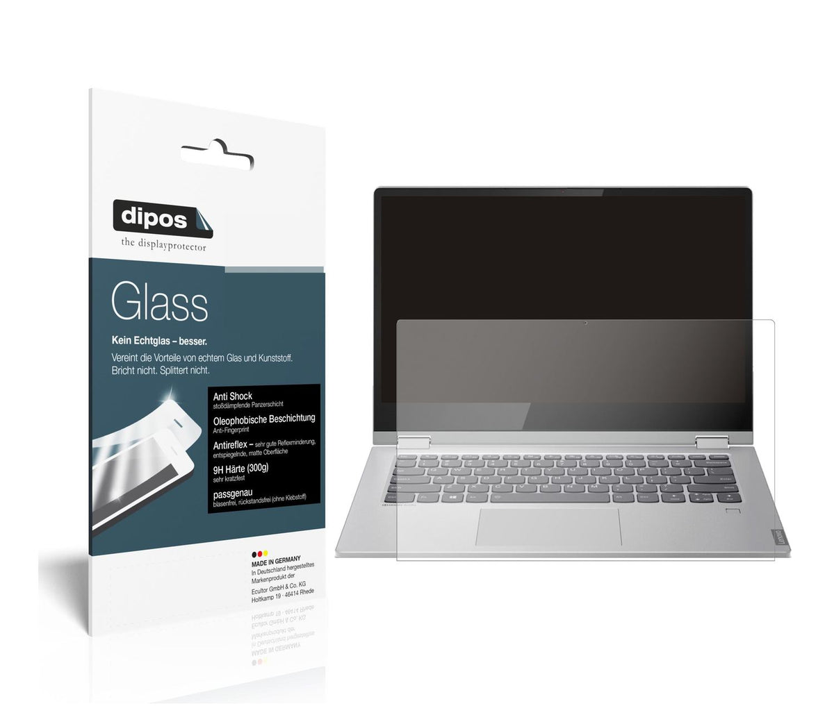 Matte Displayschutzfolie von dipos passend für Lenovo Ideapad C340 14 Zoll, 9H kratzfest und blasenfrei montiert