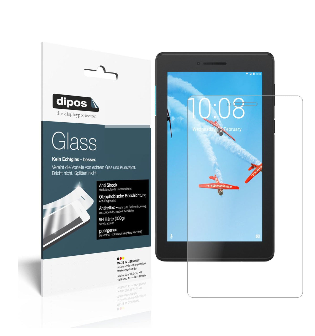Matte Displayschutzfolie von dipos passend für Lenovo TB-7104F, 9H kratzfest und blasenfrei montiert