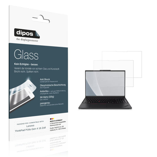 Matte Displayschutzfolie von dipos passend für Lenovo ThinkPad P16s Gen 4 16 Zoll, 9H kratzfest und blasenfrei montiert
