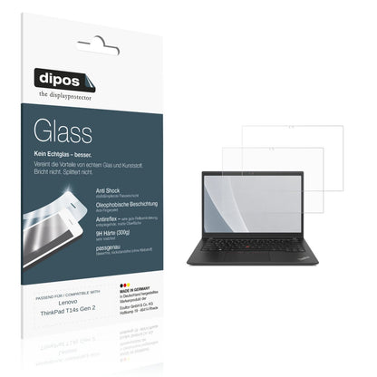 Matte Displayschutzfolie von dipos passend für Lenovo ThinkPad T14s Gen 2, 9H kratzfest und blasenfrei montiert