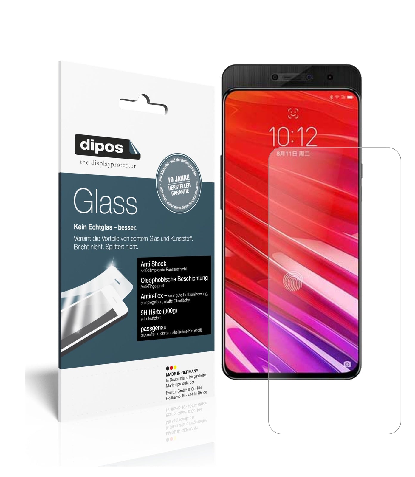 Matte Displayschutzfolie von dipos passend für Lenovo Z5 Pro, 9H kratzfest und blasenfrei montiert