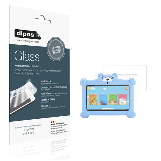 Matte Displayschutzfolie von dipos passend für LETGOSPT C88 7 Zoll, 9H kratzfest und blasenfrei montiert