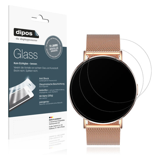 Matte Displayschutzfolie von dipos passend für Levowatch Eve 1.3 Zoll, 9H kratzfest und blasenfrei montiert