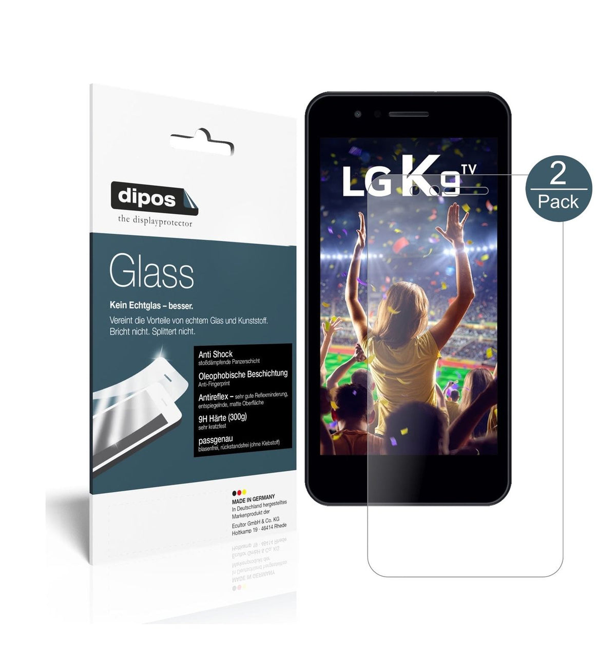 Matte Displayschutzfolie von dipos passend für LG K9, 9H kratzfest und blasenfrei montiert