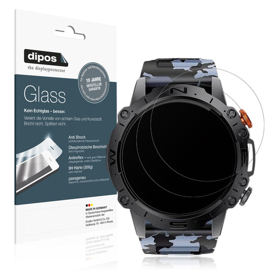 Matte Displayschutzfolie von dipos passend für Lige 1.43 Zoll Smartwatch, 9H kratzfest und blasenfrei montiert