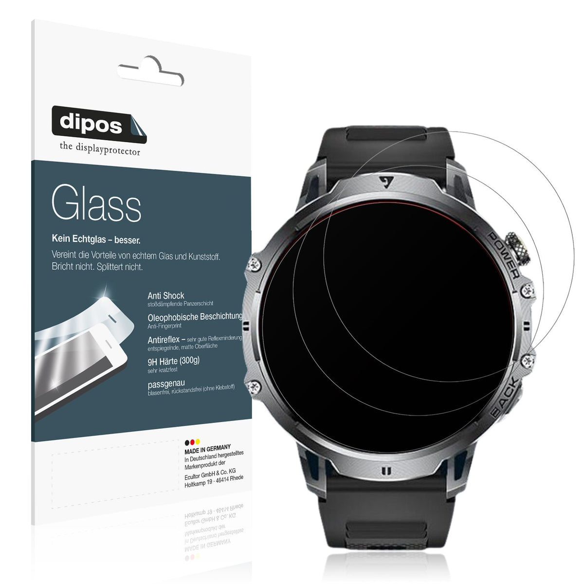 Matte Displayschutzfolie von dipos passend für LIGE EF13-E, 9H kratzfest und blasenfrei montiert