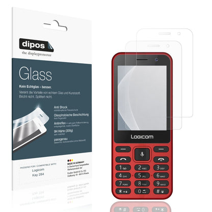 Matte Displayschutzfolie von dipos passend für Logicom Kay 284, 9H kratzfest und blasenfrei montiert