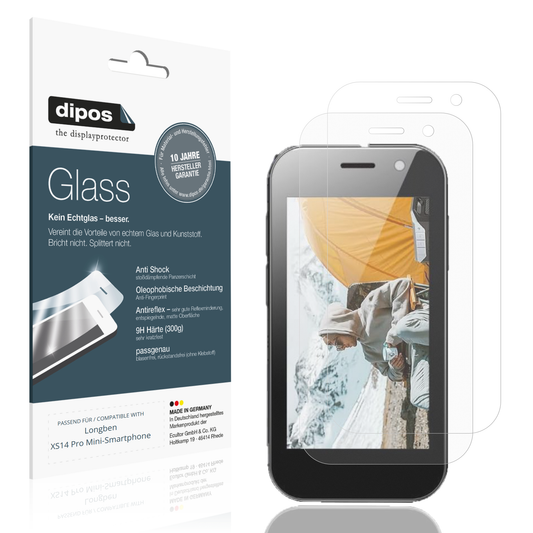 Matte Displayschutzfolie von dipos passend für Longben XS14 Pro Mini-Smartphone, 9H kratzfest und blasenfrei montiert