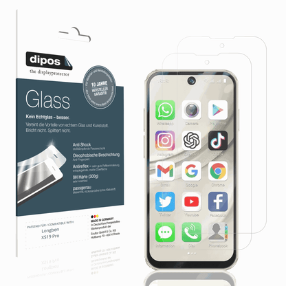 Matte Displayschutzfolie von dipos passend für Longben XS19 Pro, 9H kratzfest und blasenfrei montiert