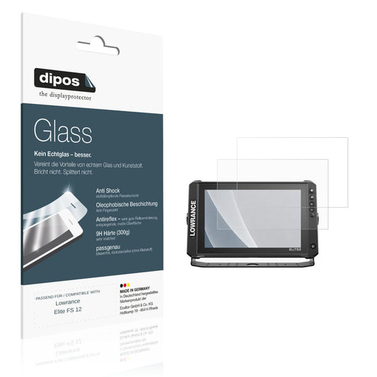 Matte Displayschutzfolie von dipos passend für Lowrance Elite FS 12, 9H kratzfest und blasenfrei montiert