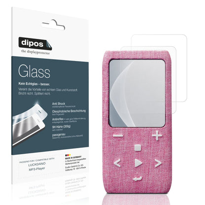 Matte Displayschutzfolie von dipos passend für LUCKDANO MP3-Player, 9H kratzfest und blasenfrei montiert