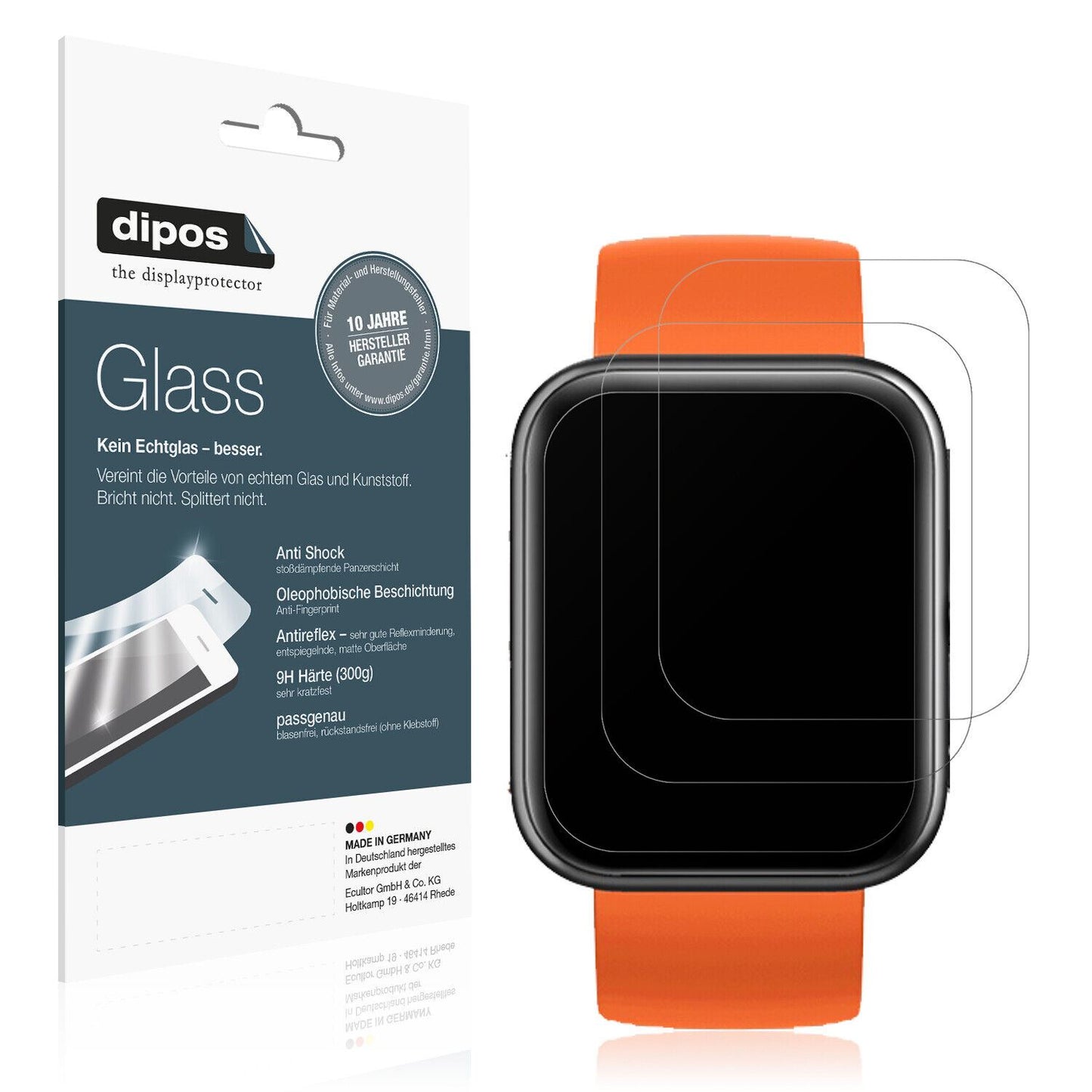 Matte Displayschutzfolie von dipos passend für Maimo Watch, 9H kratzfest und blasenfrei montiert