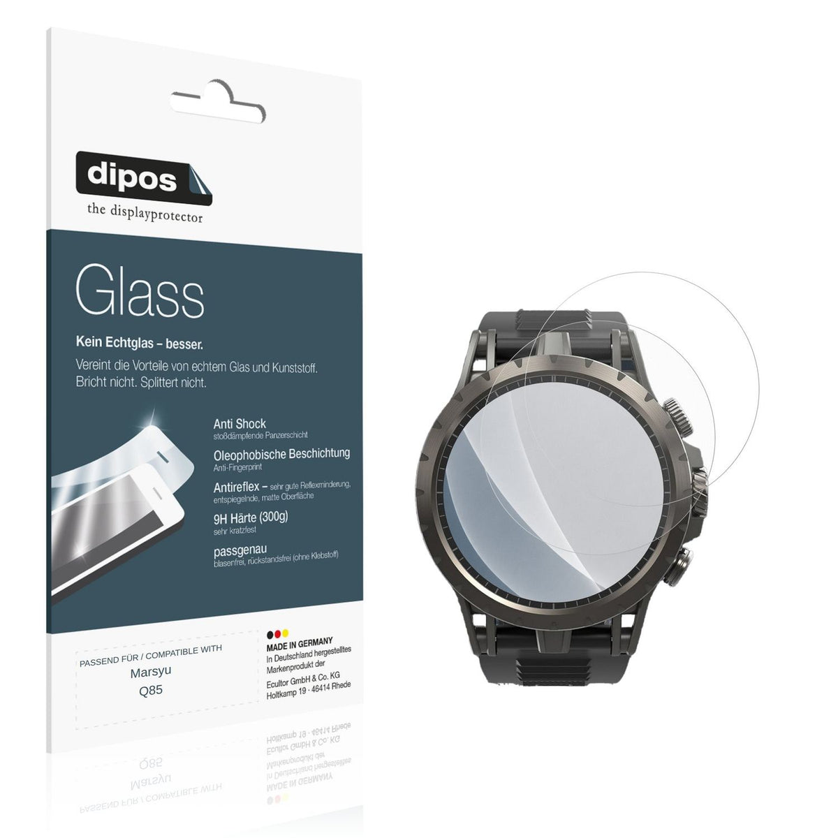 Matte Displayschutzfolie von dipos passend für Marsyu Q85, 9H kratzfest und blasenfrei montiert