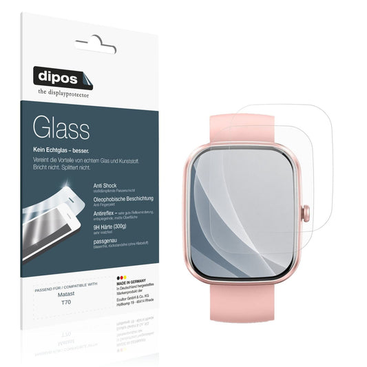 Matte Displayschutzfolie von dipos passend für Matast T70, 9H kratzfest und blasenfrei montiert