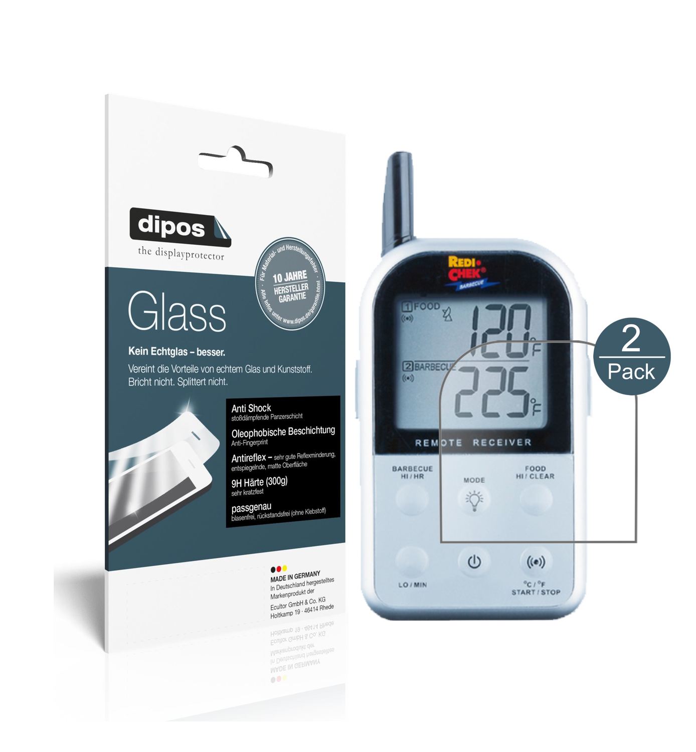 Matte Displayschutzfolie von dipos passend für Maverick ET-733, 9H kratzfest und blasenfrei montiert