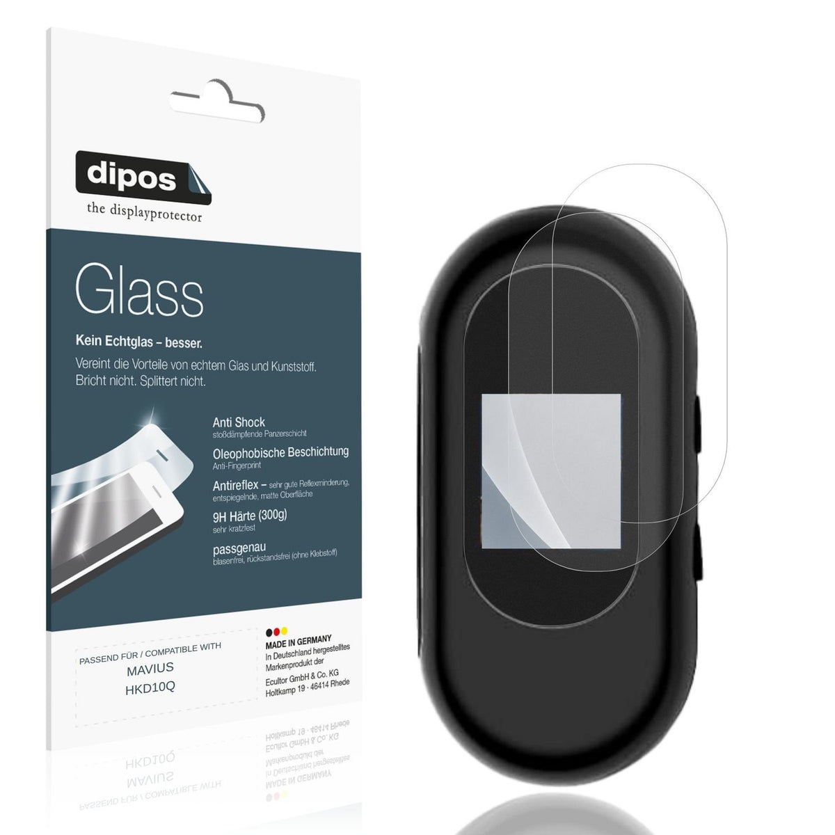 Matte Displayschutzfolie von dipos passend für MAVIUS HKD10Q, 9H kratzfest und blasenfrei montiert