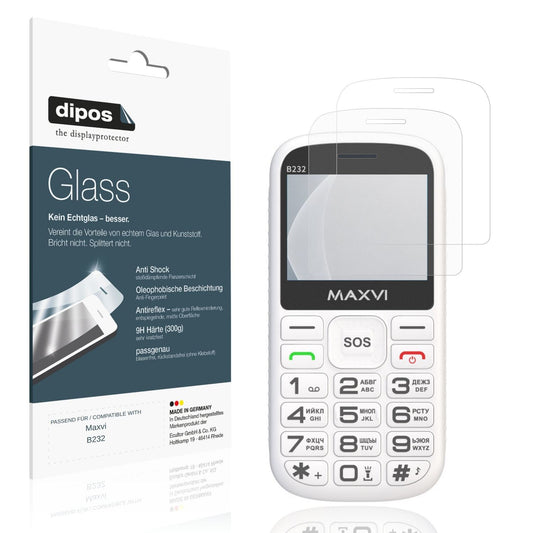 Matte Displayschutzfolie von dipos passend für Maxvi B232, 9H kratzfest und blasenfrei montiert
