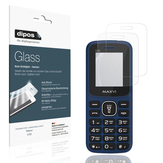 Matte Displayschutzfolie von dipos passend für Maxvi C32, 9H kratzfest und blasenfrei montiert