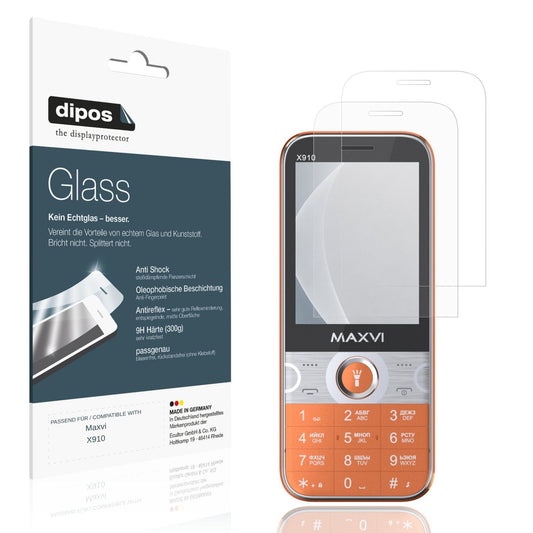 Matte Displayschutzfolie von dipos passend für Maxvi X910, 9H kratzfest und blasenfrei montiert