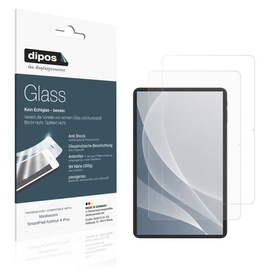 Matte Displayschutzfolie von dipos passend für Mediacom SmartPad Azimut 4 Pro, 9H kratzfest und blasenfrei montiert