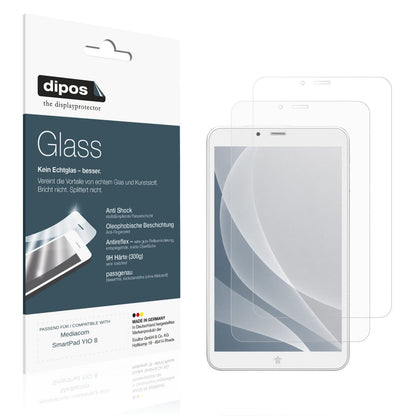 Matte Displayschutzfolie von dipos passend für Mediacom SmartPad YIO 8, 9H kratzfest und blasenfrei montiert