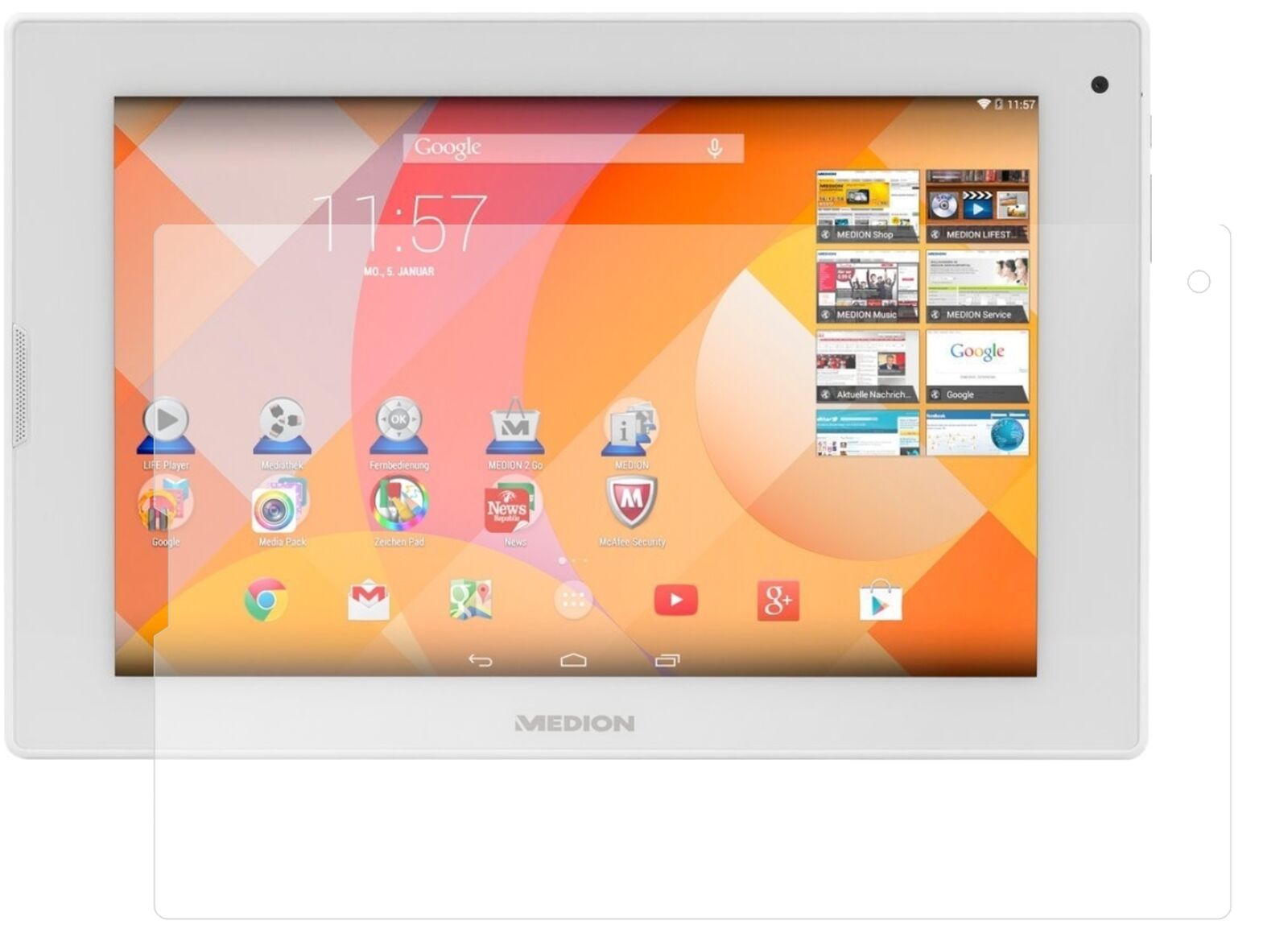 Matte Displayschutzfolie von dipos passend für Medion Lifetab P8912 MD99066, 9H kratzfest und blasenfrei montiert