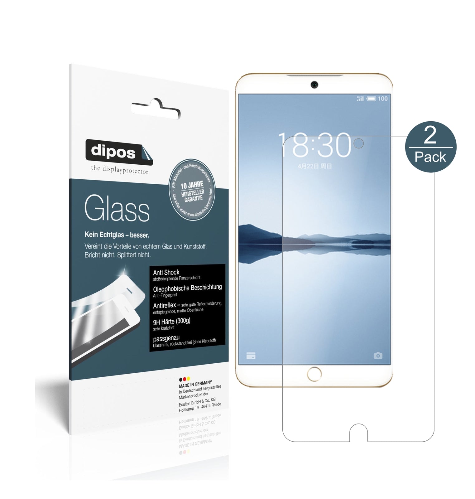 Matte Displayschutzfolie von dipos passend für Meizu 15, 9H kratzfest und blasenfrei montiert