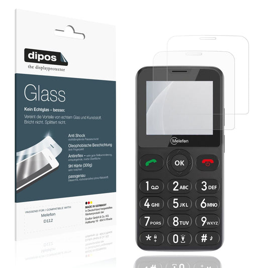 Matte Displayschutzfolie von dipos passend für Melefon D112, 9H kratzfest und blasenfrei montiert