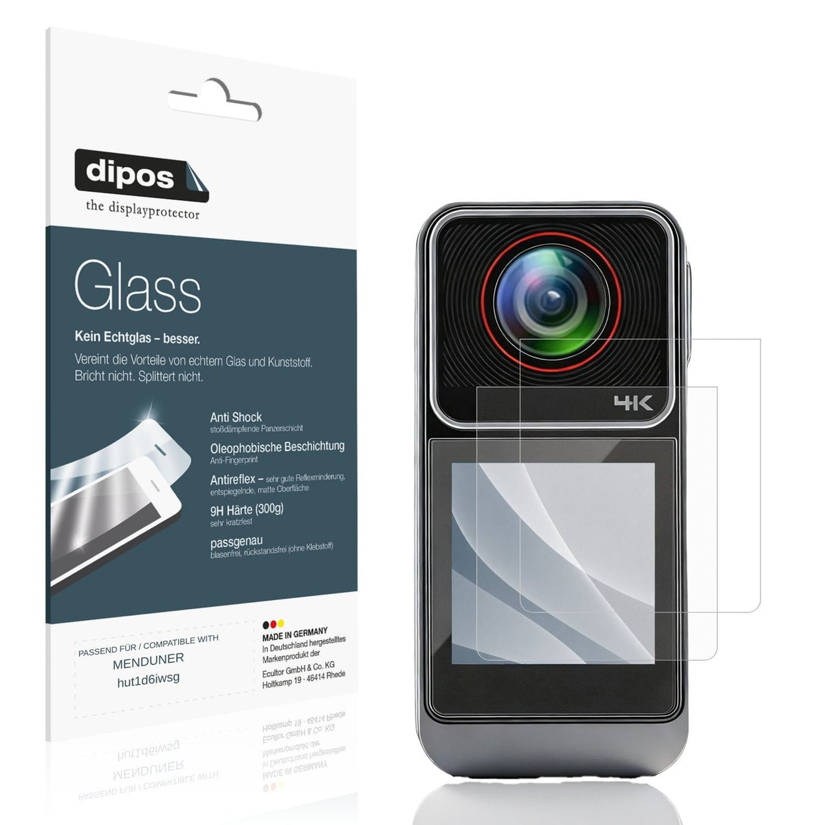 Matte Displayschutzfolie von dipos passend für MENDUNER hut1d6iwsg, 9H kratzfest und blasenfrei montiert