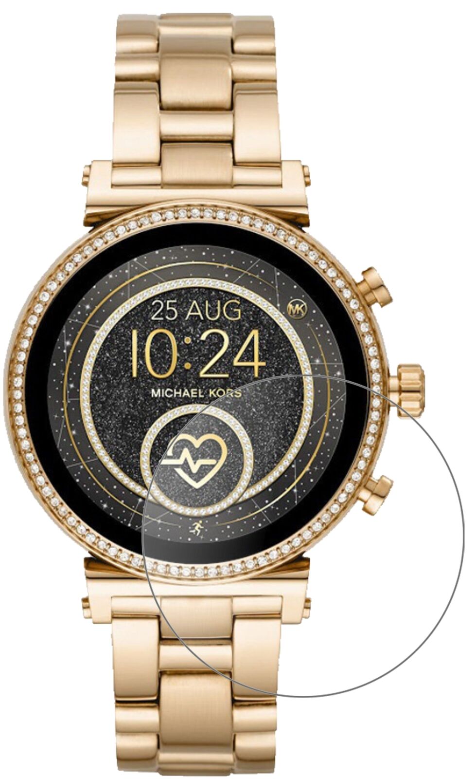 Matte Displayschutzfolie von dipos passend für Michael Kors Sofie 2.0 Smartwatch, 9H kratzfest und blasenfrei montiert