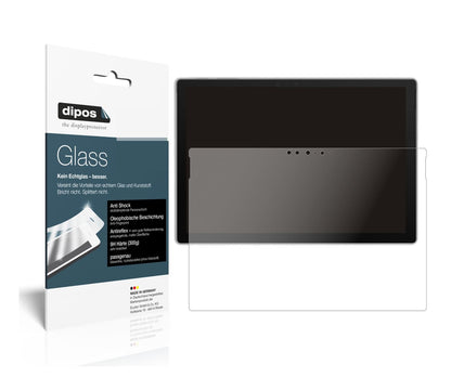 Matte Displayschutzfolie von dipos passend für Microsoft Surface Pro 7 Plus, 9H kratzfest und blasenfrei montiert