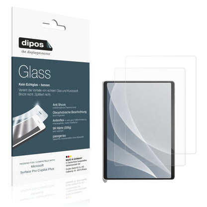 Matte Displayschutzfolie von dipos passend für Microsoft Surface Pro Copilot Plus, 9H kratzfest und blasenfrei montiert