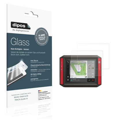 Matte Displayschutzfolie von dipos passend für Müller Elektronik TRACK-Guide III, 9H kratzfest und blasenfrei montiert
