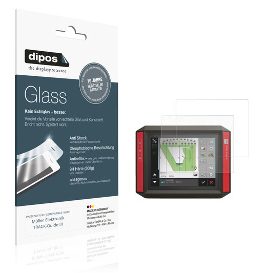 Matte Displayschutzfolie von dipos passend für Müller Elektronik TRACK-Guide III, 9H kratzfest und blasenfrei montiert