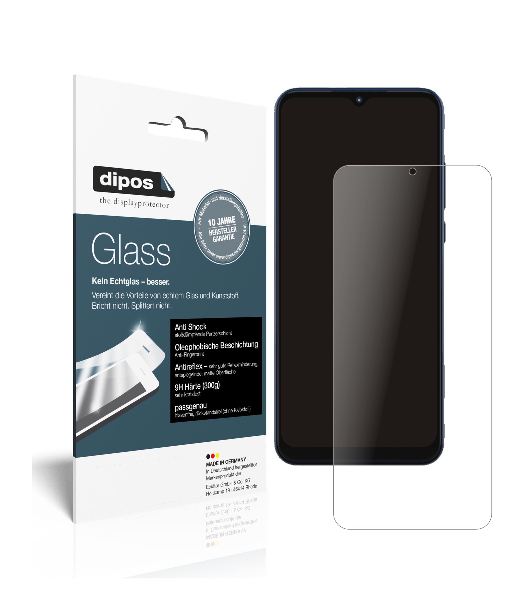 Matte Displayschutzfolie von dipos passend für Motorola Moto G Play (2021), 9H kratzfest und blasenfrei montiert