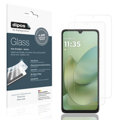 Matte Displayschutzfolie von dipos passend f�r Motorola Moto G06, 9H kratzfest und blasenfrei montiert