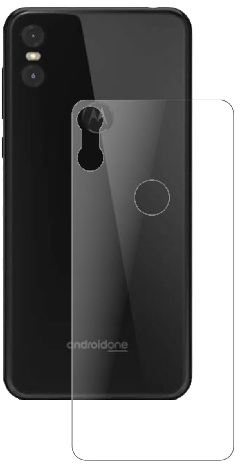 Matte Displayschutzfolie von dipos passend für Motorola One Rückseite, 9H kratzfest und blasenfrei montiert