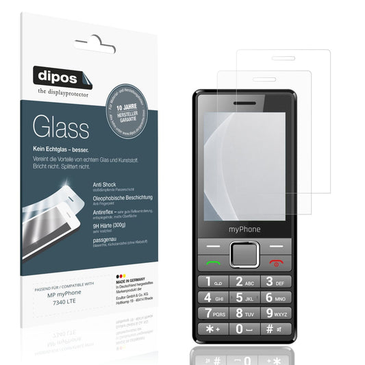 Matte Displayschutzfolie von dipos passend für MP myPhone 7340 LTE, 9H kratzfest und blasenfrei montiert