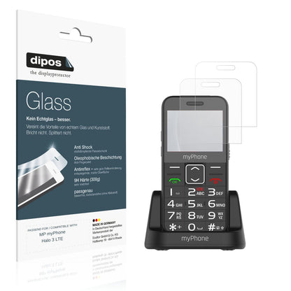 Matte Displayschutzfolie von dipos passend für MP myPhone Halo 3 LTE, 9H kratzfest und blasenfrei montiert
