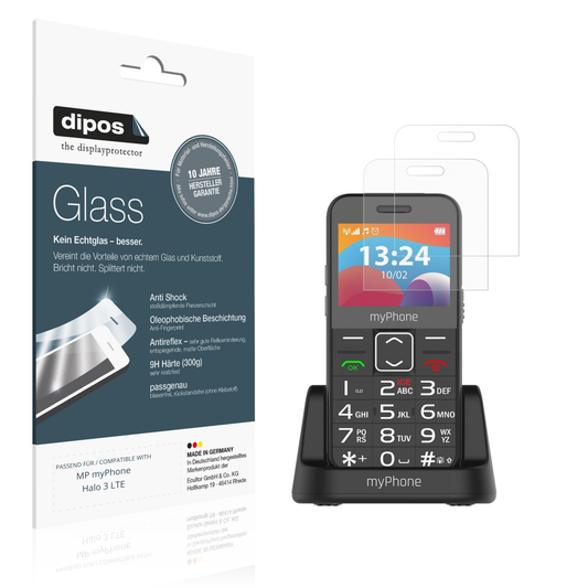 Matte Displayschutzfolie von dipos passend für MP myPhone Halo 3 LTE, 9H kratzfest und blasenfrei montiert