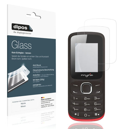 Matte Displayschutzfolie von dipos passend für Myria Moon, 9H kratzfest und blasenfrei montiert