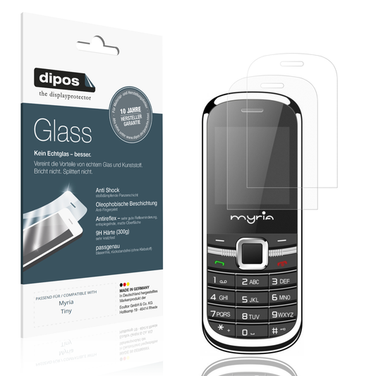 Matte Displayschutzfolie von dipos passend für Myria Tiny, 9H kratzfest und blasenfrei montiert