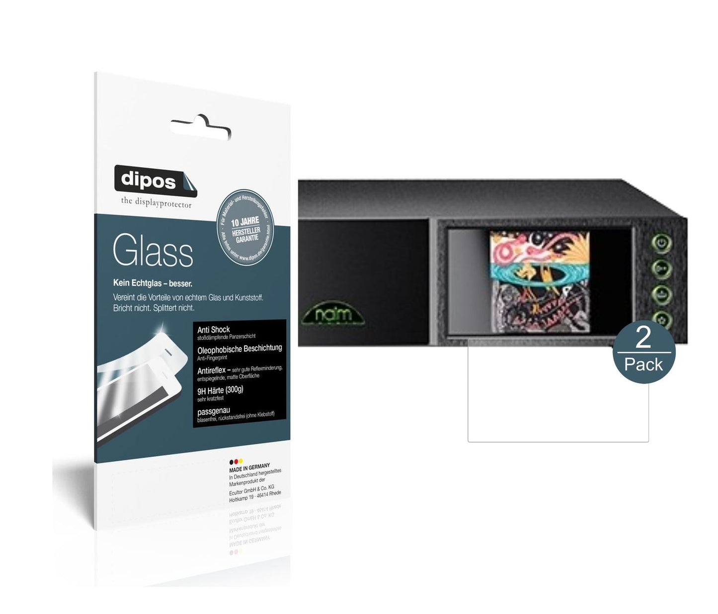 Matte Displayschutzfolie von dipos passend für Naim NDX 2, 9H kratzfest und blasenfrei montiert